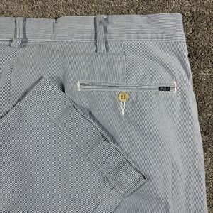 Polo Ralph Lauren Men's Slim Fit Seersucker Chino Pants Size 38x30 Blue White